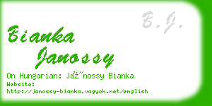 bianka janossy business card